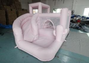 Buy cheap Outdoor Backyard Kids Pastel Pink Bounce House Inflatable Bouncer Bouncy Castle With Water Slide And Pool product