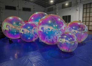 Buy cheap Shinny Floating PVC Iridescent Clear Sphere Mirror Balloon Holographic Rainbow Reflective Inflatable Mirror Ball product