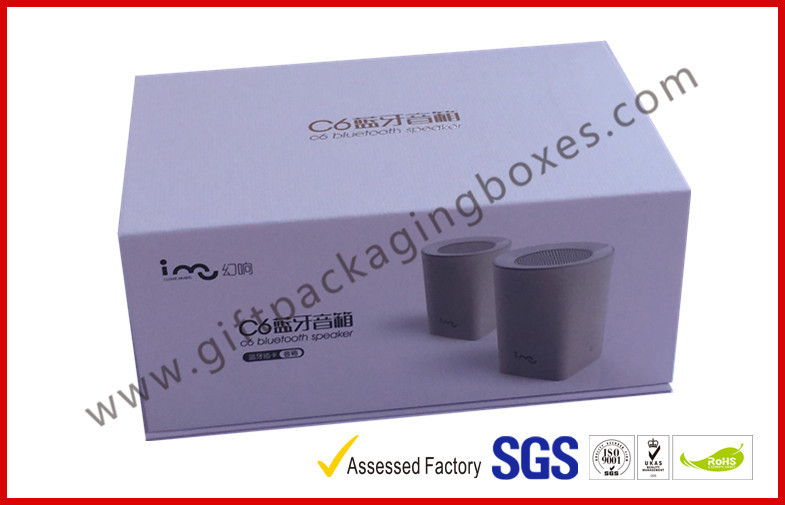 Buy cheap Blue Tooth Speaker Magnetic Rigid Gift Boxes White And Blue Custom Packaging Boxes product