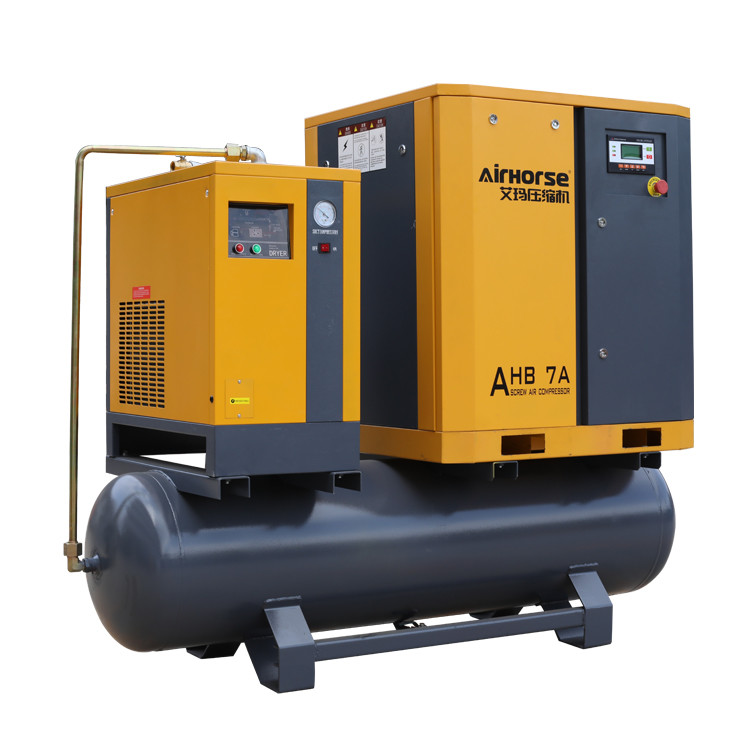 Buy cheap Airhorse Portable screw air compressor 7.5kw,10hp combined with dryer,air tank and line filters product