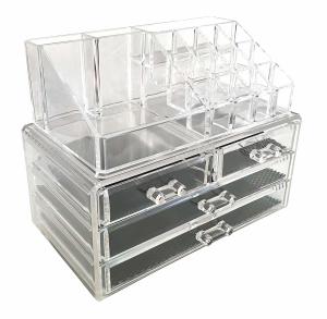 Buy cheap 4 Tier Clear Acrylic Makeup Organizer Drawers Removable With Lipstick Holder product