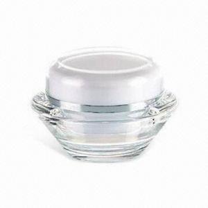 Buy cheap Cosmetic Acrylic Jar with Printing Logo, Hot Stamping and Silkscreen, Available in Various Colors product