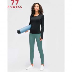 Buy cheap Lululemon Style Women'S Yoga Long Sleeve T-Shirt With Breast Pad Mesh Quick Drying Breathable Elastic Slim Fitness Top product