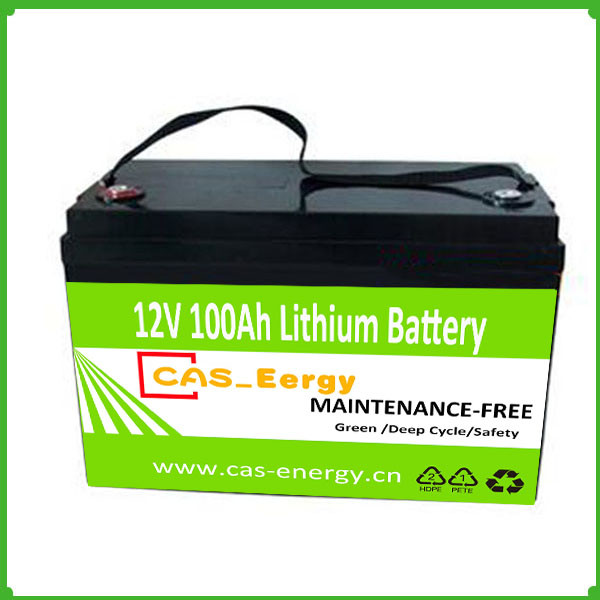 Deep cycle rechargeable 12V 100Ah lithium ion solar energy storage lifepo4 12V battery