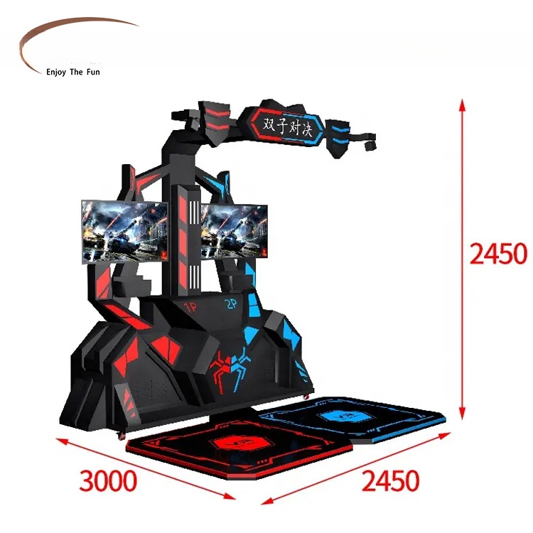 Close-up view of VR shooting game controls