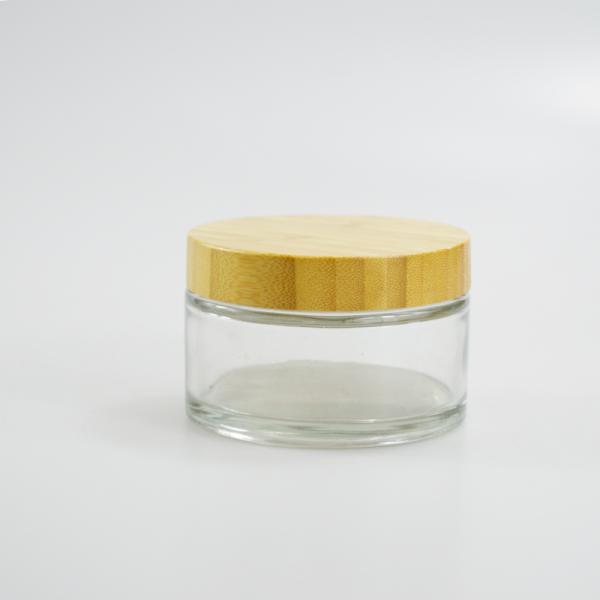 200g Glass Cream Jar With Bamboo Lid for Product Body Butter in any color you want
