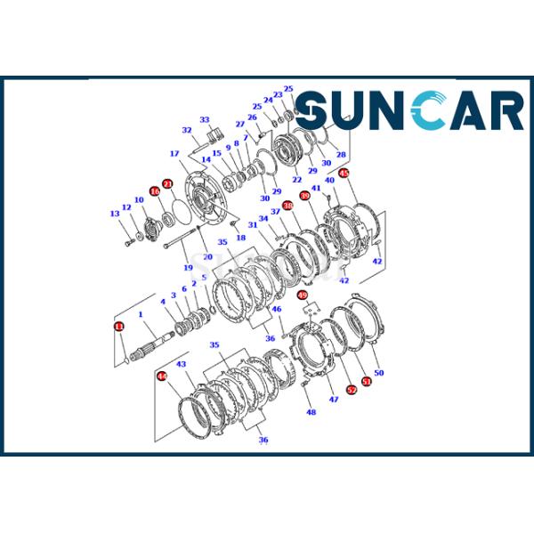 Komatsu Bulldozer Transmission Seal Kit D85P-21 for Construction works