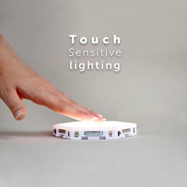 Touch Sensitive RGB LED Panel Light With Hexagonal Modern Appearance