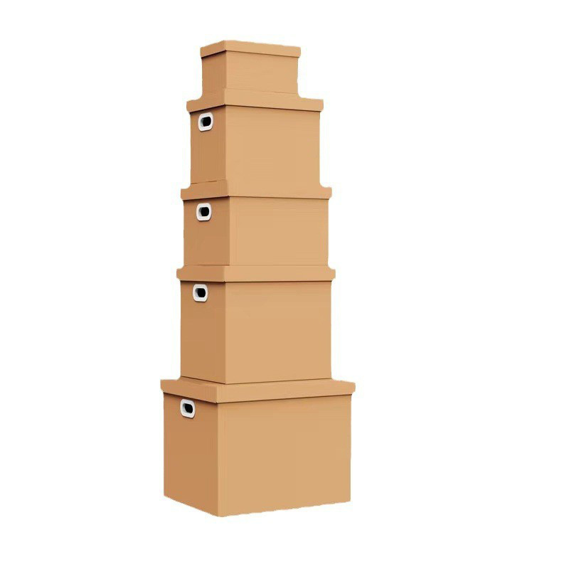 Spot Kraft paper Corrugated Cardboard Shipping Box with Large Capacity Moving and Packing Storage Clothes Toys Miscellaneous Items Sorting with Lid