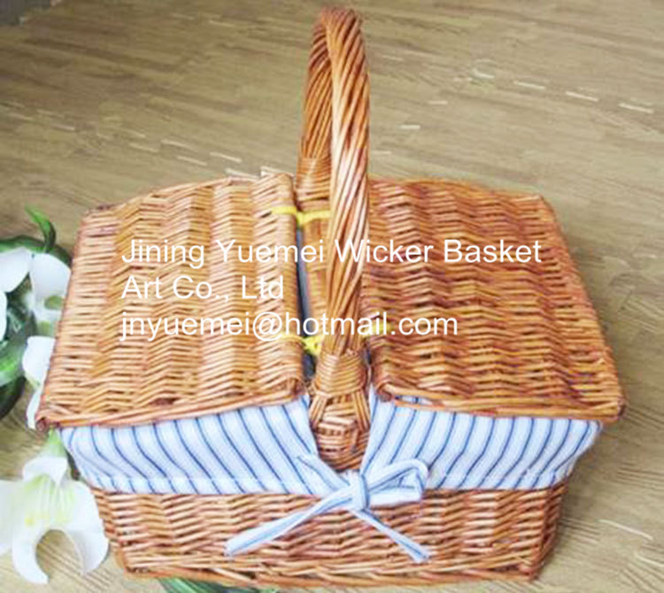 Buy cheap 2016 wicker picnic basket wicker food basket with handle liner product