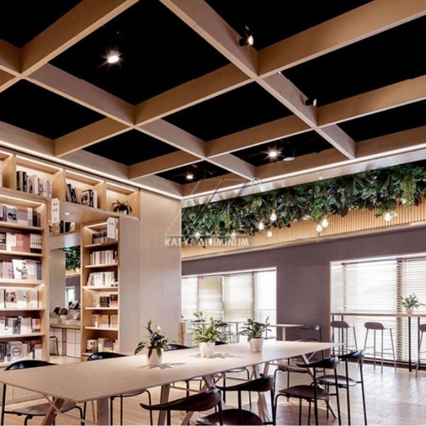 Timber Cladding Linear Baffle Aluminium Alloy Profile Wood Tile Ceiling