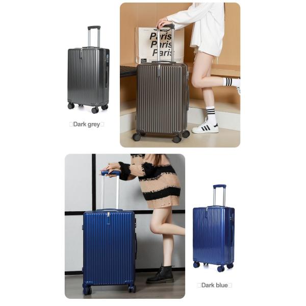 ABS+PVC Multi-Function Cup Holder Suitcase 20/24/28inch Travel Suitcases in Spinner Wheeled Luggage Set 20” Carry-On Trolley Luggage Bag Travel Case
