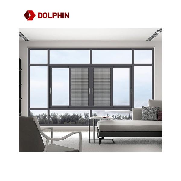 Architectural Residential Aluminium Sliding Windows Powder Coating Coffee Brown