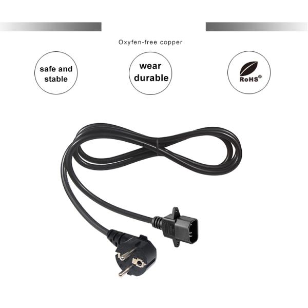 CEE 7/7 to IEC C14 Power Cable 250V 16A VDE Certified