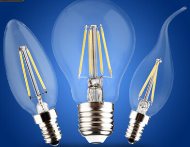 Edison COG lamp LED Filament Bulb Candle Light E27 E14 End Cap Glass cover Sapphire