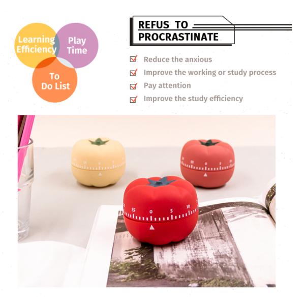 Tomato Cute Kitchen Timer Countdown Study Timer 8x6cm Red Orange Color
