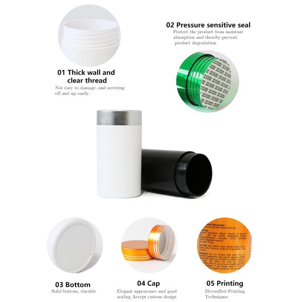 Non Toxic 50ml Transparent Empty Prescription Pill Bottles