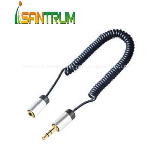 China 3.5mm Coiled Stereo Extension Cable Male to Female on sale