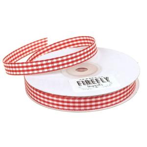 Buy cheap 100% Polyester Double Faced Ribbon , Smooth Surface Gingham Check Ribbon product