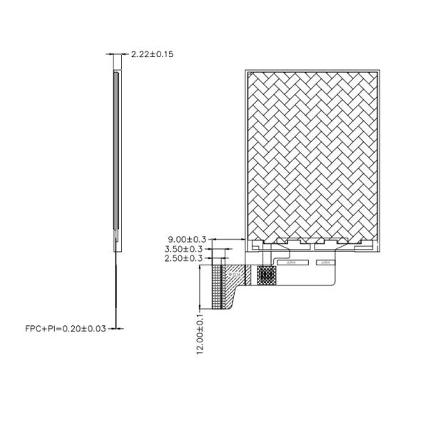 2 Inch 176*220 Resolution TFT Lcd Display Module With MCU 8 Bit Interface 39 PIN
