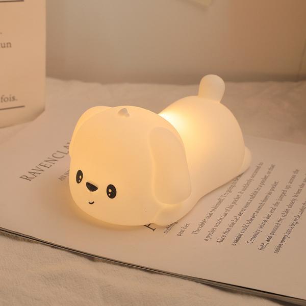 Night Light For Kids Cute Silicone Puppy Night Light With 2 Levels Of Brightness 7 Colors Kawaii Touch Lamp For Bedroom