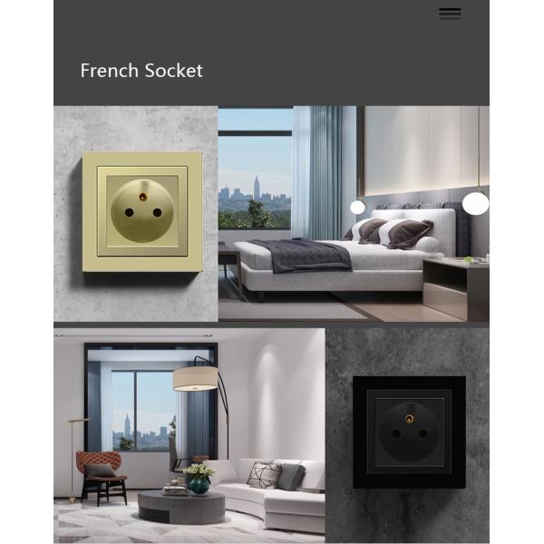 Home HA6 Electrical Power Socket , 16A 250V French Outlet Plug