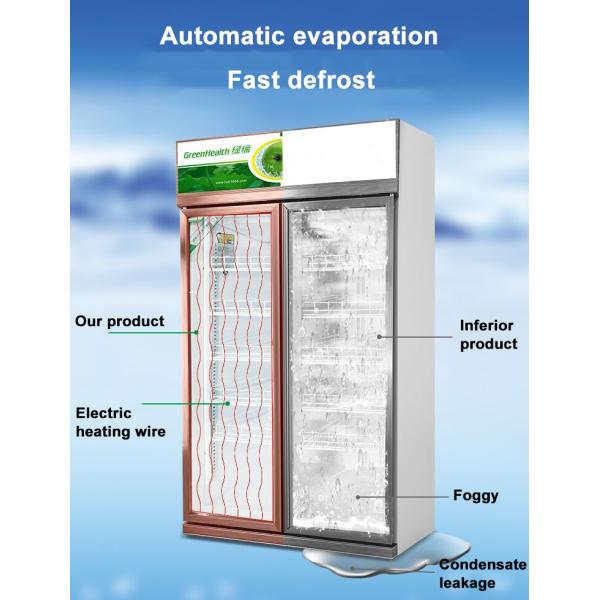 Supermarket Commercial Display Freezer Dynamic Cooling Upright Glass Fridge