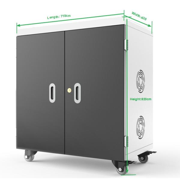 36 Slots Tablet Charging Trolley 4 Wheels USB Charging Cabinet 230V