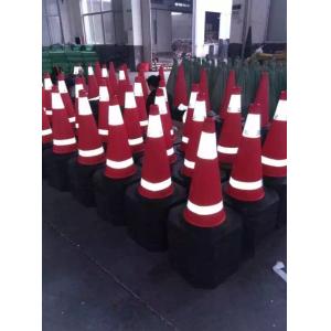 PE road traffic cone with rubber base, spring rubber cone 　The best choice red