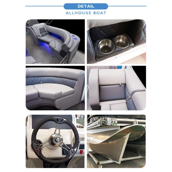 OEM 27 Ft Luxury Pontoon Boats 15-18 Person Capacity for Hosting Gatherings