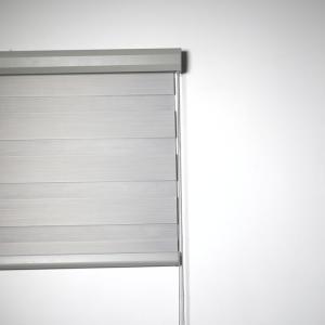 Dark Gray Light Control Zebra Roller Curtains For Windows