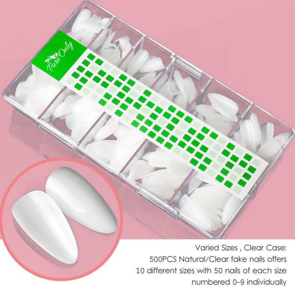 MSDS Certification Customized Accepted Designer Luxury 500Pcs Salon Fakenail False Long Ballet Virtual French Nail Tips