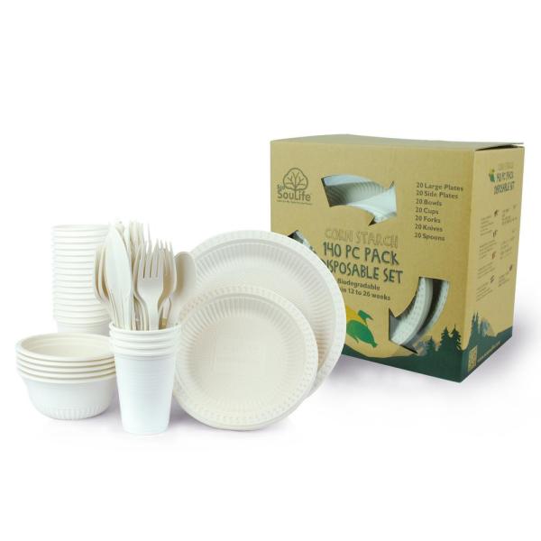 Biodegradable Eco Friendly Dinnerware Sets Novelty Design Style for Party Picnic Meeting