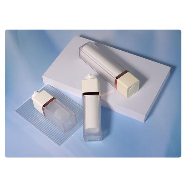 15ml 30ml Airless Pump Bottles 1oz Square Cosmetic Bottle With Pump Sprayer And Rotating Lock Design