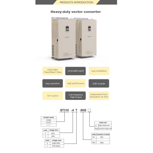 Heavy Load 90KW AC 380V 3 Phase VSD VFD Frequency Inverter