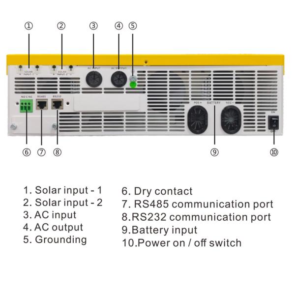 High Efficiency Pure Sine Wave 48V Hybrid Solar Inverter 8.5kW Hybrid Inverter On/Off Grid 11kW Hybrid Inverter