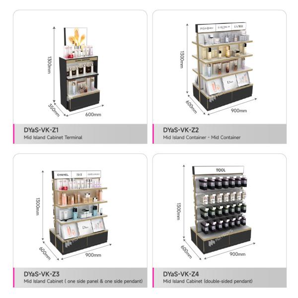 Cosmetic Display Rack Multifunctional Mask Set Display Island Cabinet for Skincare Store Decoration