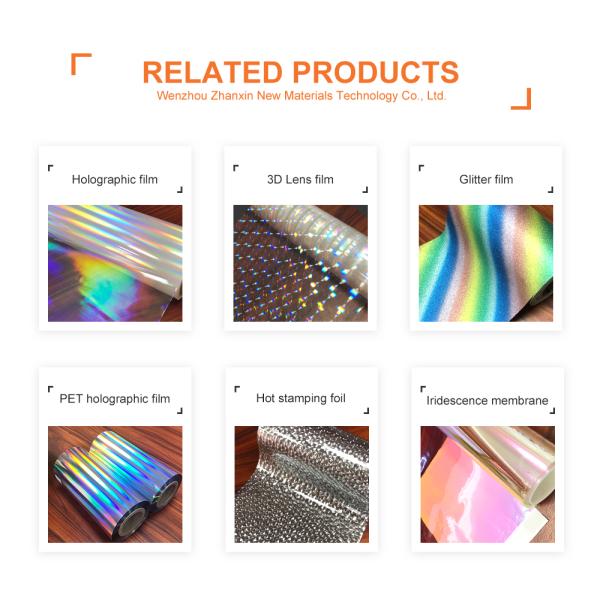 Various Patterns Laser Printed Metallized PET Thermal Holographic Decorative Plastic Film For Packaging Hardness Soft