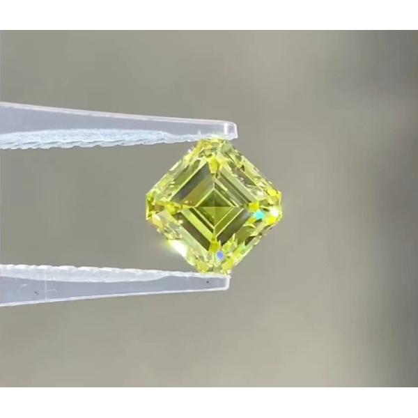 Square Emerald Cut HPHT 1 Ct Lab Diamond Yellow For Jewelry Decorations