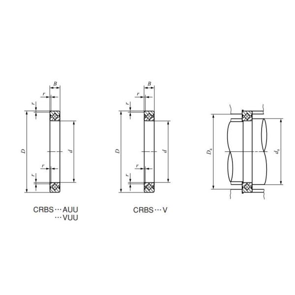 CRBS508 CRBS508AUU CRBS508V CRBS508VUU CRBS Series Robotic Arm Cross Roller Bearing "Shaft dia. mm" Identification numbe