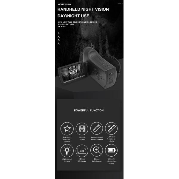 NV2186 4K Long Range Scope Infrared Digital Night Vision Handheld Max 700 Meter 512GB Memory