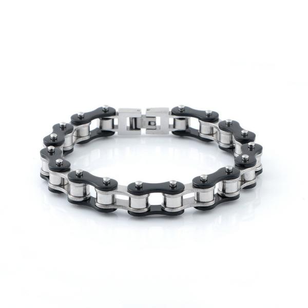 Bicycle chain type men's stainless steel bracelet