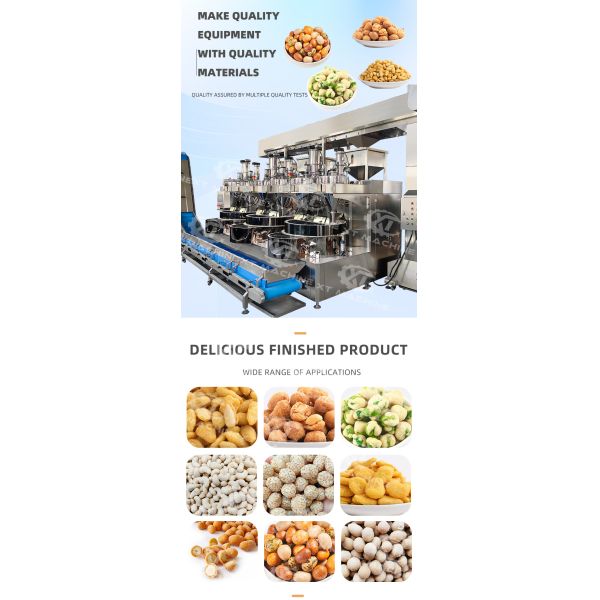 Fully Automatic PLC Control Covered Peanut Making Machine Cashew Nuts Coating Machine for Nut Processing Plants