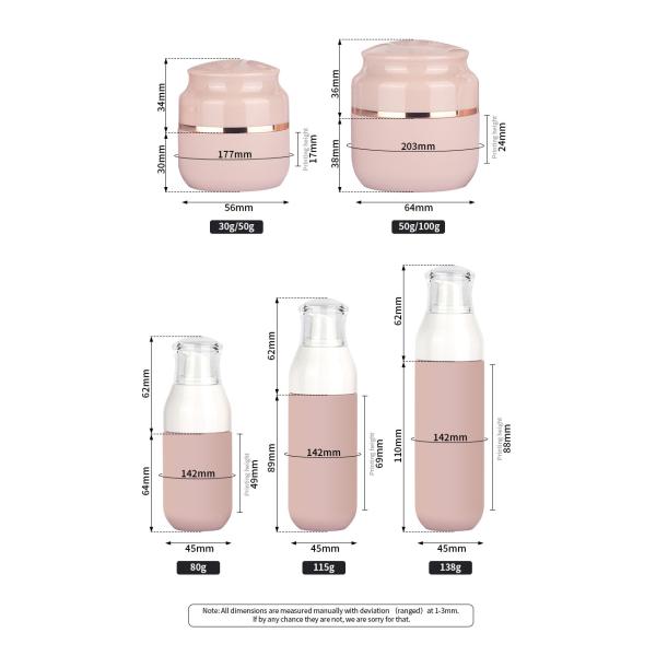 Mini Airless Cosmetic Bottle Sets 50ml 80ml 100ml ODM Available