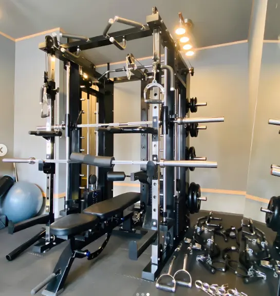 Commercial All-in-One Functional Trainer Unisex Multi-Functional Smith Machine Home Gym Exercise Fitness Strength Training Rack