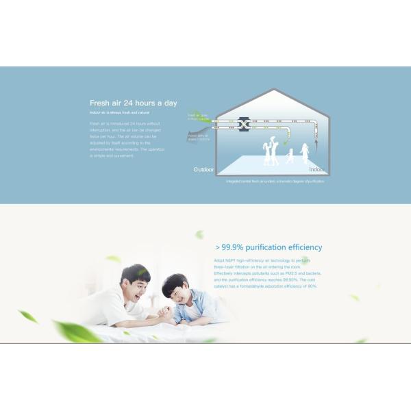 Triple Filtration, Ultra-Thin Graphene Full Heat Exchange Central Fresh Air Purifier