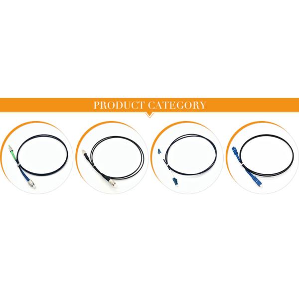 Outdoor 1 2 Core FTTH Drop Cable G657A1 1 Fiber With Connector