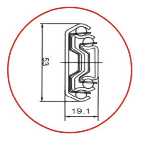 Aluminium Sliding Door Channel Bagonet Mounting Full Extension Slide