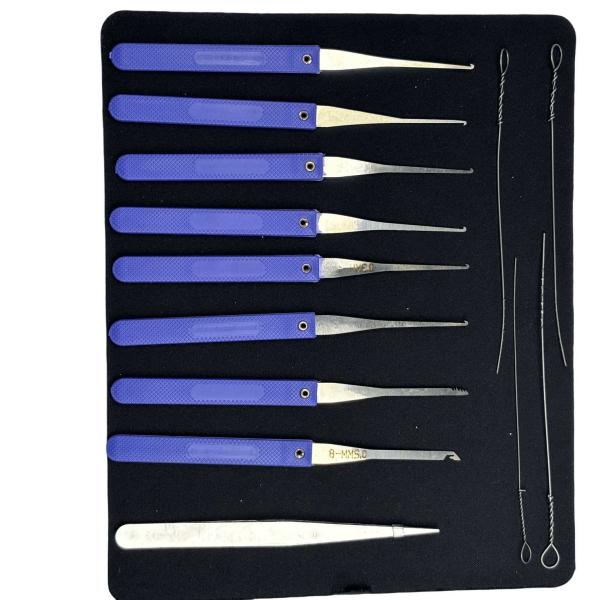 Blue Locksmith Key Kit 38pcs Training Lock Pick Set for self study