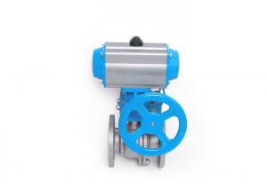 Buy cheap DIN3337 Double Flange Pneumatic Actuated Ball Valve product